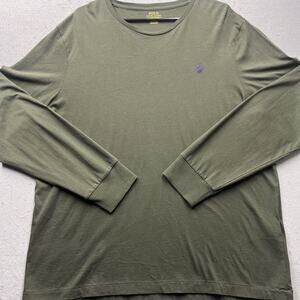 Polo Ralph Lauren Mens XL Custom Slim Fit Long Sleeve T Shirt Olive Green